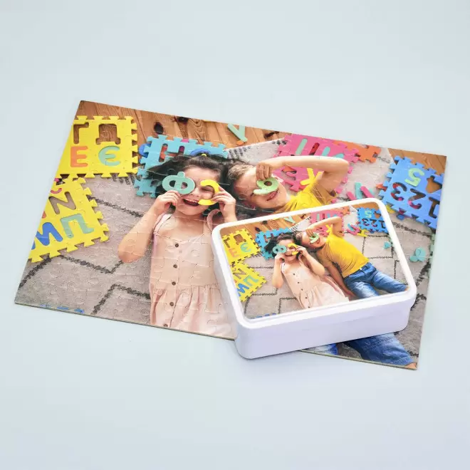 BOITE METAL AVEC PUZZLE 120 PIECES PERSONNALISE 'PRALO'