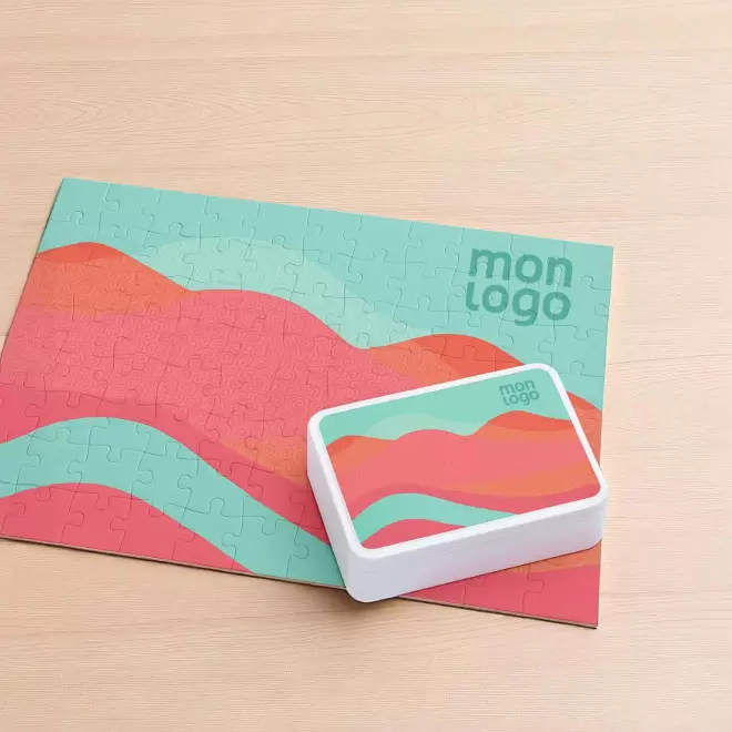 BOITE METAL AVEC PUZZLE 120 PIECES PERSONNALISE 'PRALO'