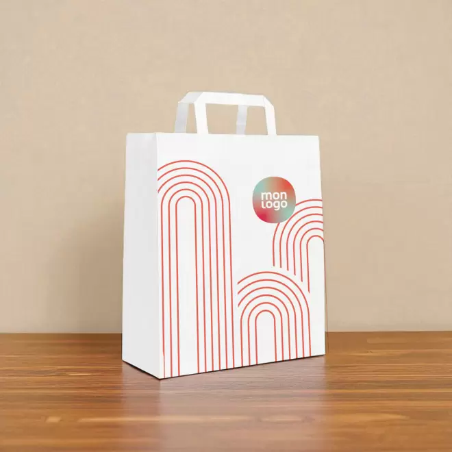 SAC KRAFT PERSONNALISE GRANDE QUANTITE 'BLANPA32X16X37'