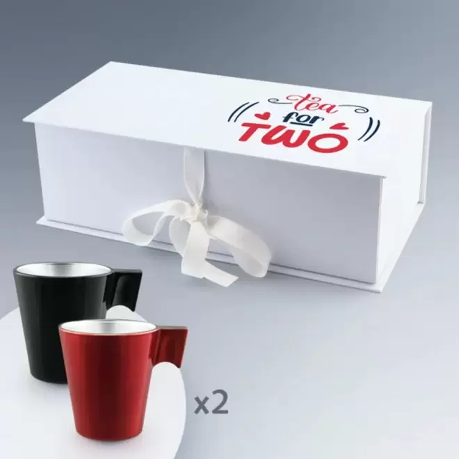 COFFRET 2 MUGS EN VERRE MIF 220ML PERSONNALISABLE 'FLASHY'