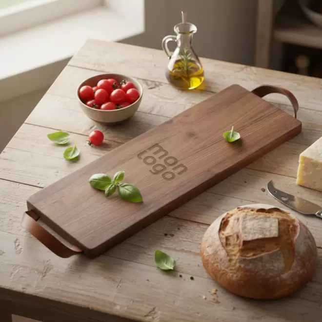 PLANCHE EN NOYER AVEC POIGNEES PERSONNALISABLE 'WALNUT'