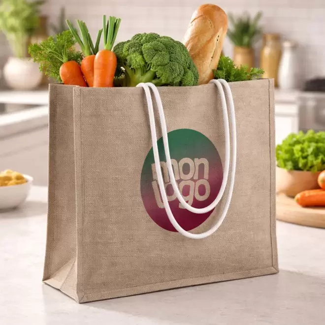 SAC EN JUTE COLOREE PERSONNALISABLE 'HINAX'