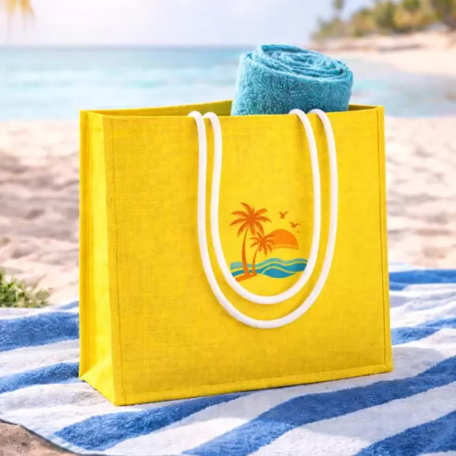 SAC EN JUTE COLOREE PERSONNALISABLE 'HINAX'