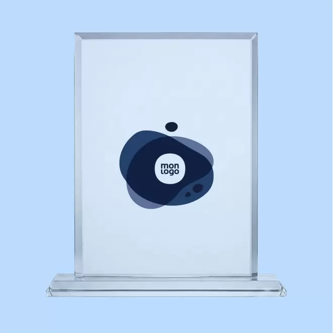 TROPHEE EN VERRE PERSONNALISE 'VICKY QUADRI RECTANGLE'