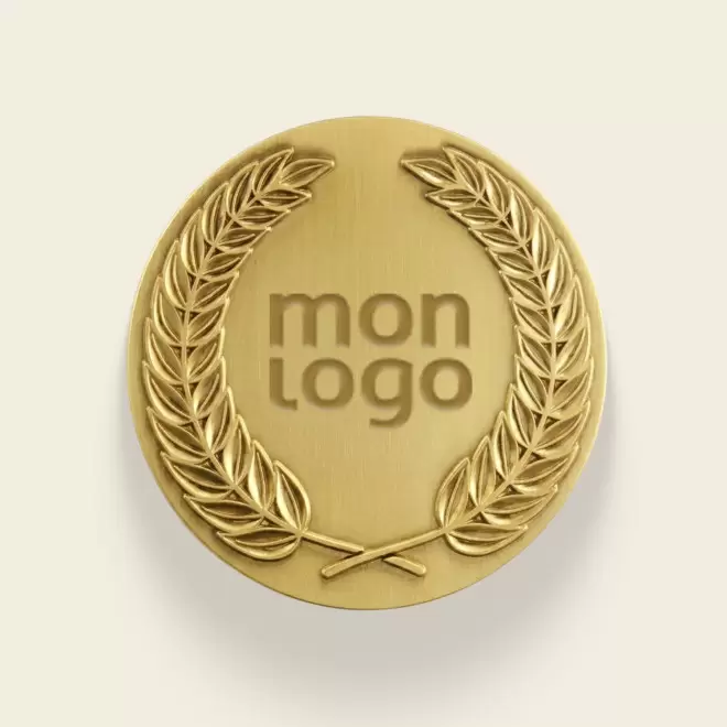 MEDAILLE COURONNE EN ZAMAC PERSONNALISEE 'LAURIER'
