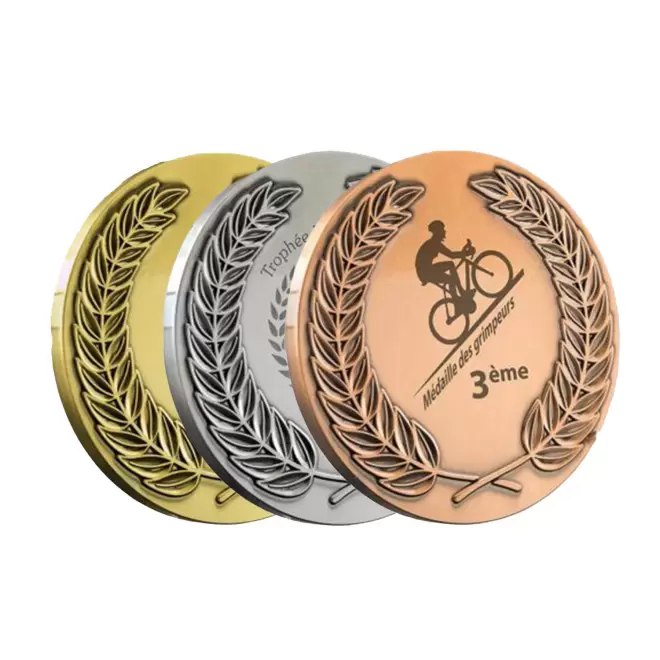 MEDAILLE COURONNE EN ZAMAC PERSONNALISEE 'LAURIER'