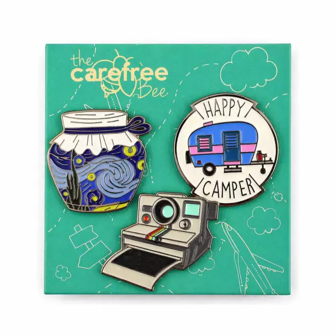 PLANCHE DE DE 3 PINS EMAILLE PERSONNALISEE 'CREAPINS'