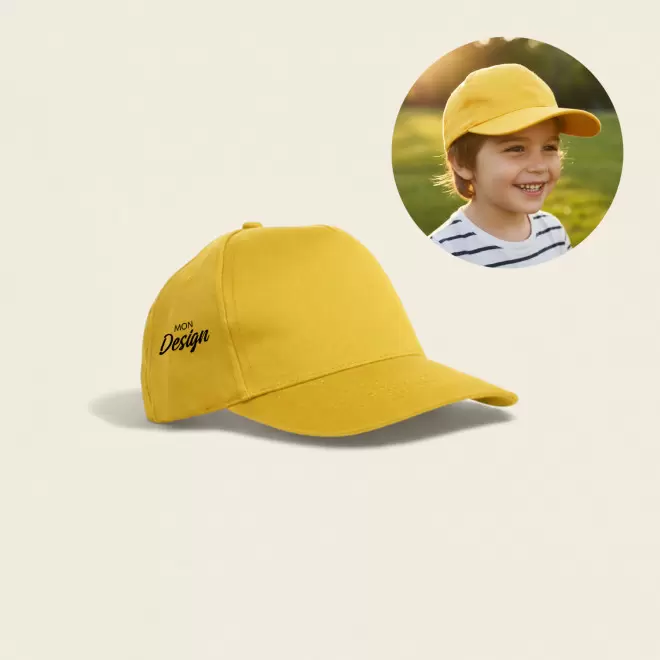 CASQUETTE PERSONNALISBALE ENFANT 5 PANS 'BASICA POLYESTER'
