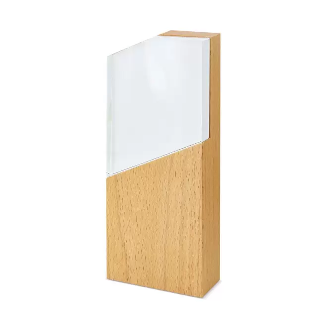 TROPHEE EN BOIS ET VERRE PERSONNALISE 'KAYNA QUADRI'