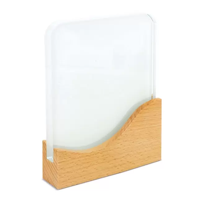TROPHEE EN BOIS ET VERRE PERSONNALISE 'KAYNA QUADRI'