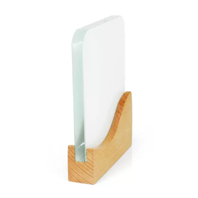 TROPHEE EN BOIS ET VERRE PERSONNALISE 'KAYNA QUADRI'