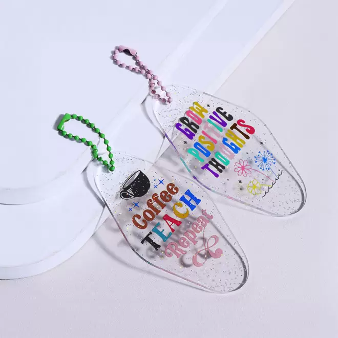 PORTE CLE PUBLICITAIRE MOTEL ACRYLIQUE 'SYDNEY CLEAR'