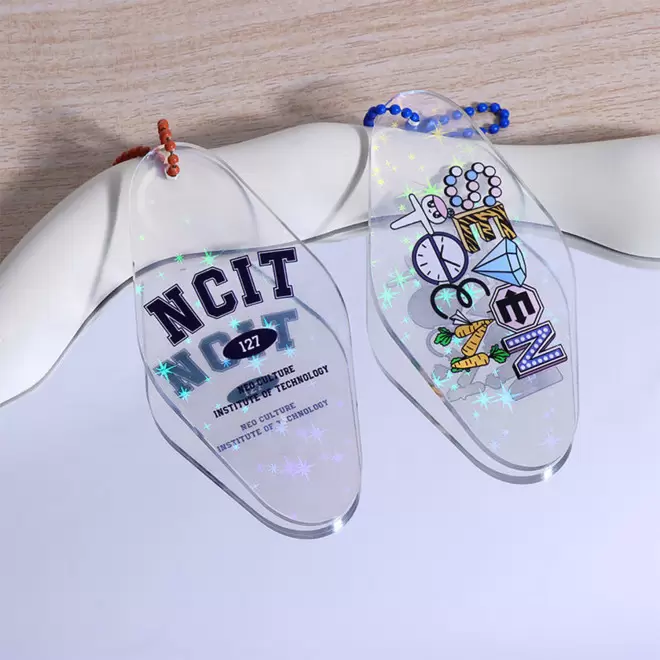 PORTE CLE PUBLICITAIRE MOTEL ACRYLIQUE 'SYDNEY CLEAR'