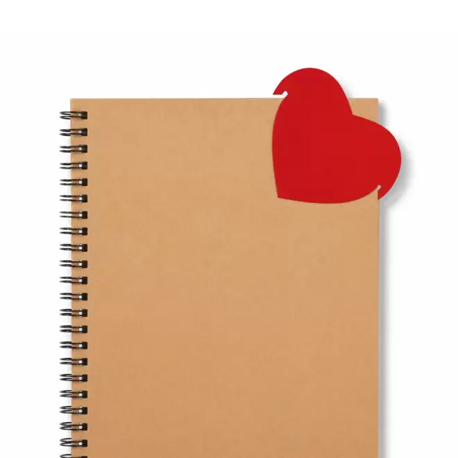 MARQUE PAGE PUBLICITAIRE COEUR EN CUIR RECYCLE 'FABY'