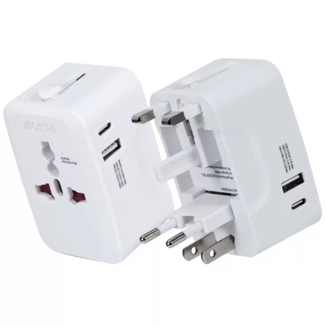 ADAPTATEUR DE VOYAGE PERSONNALISABLE USB 'TRAVLY'