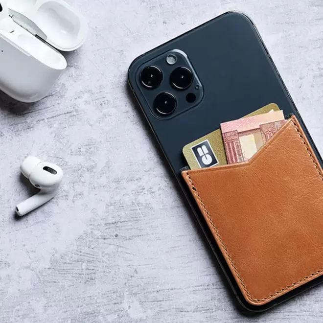 PORTE CARTES CUIR PERSONNALISÉ ADHÉSIF 'PECOS'