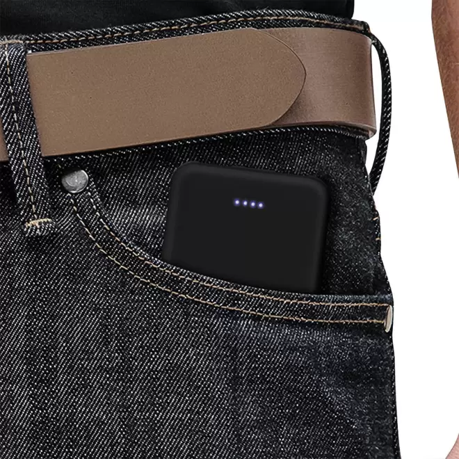 BATTERIE DE SECOURS PUBLICITAIRE 2 PORTS USB 5000 mAh AKASHI® 'CRONOS'