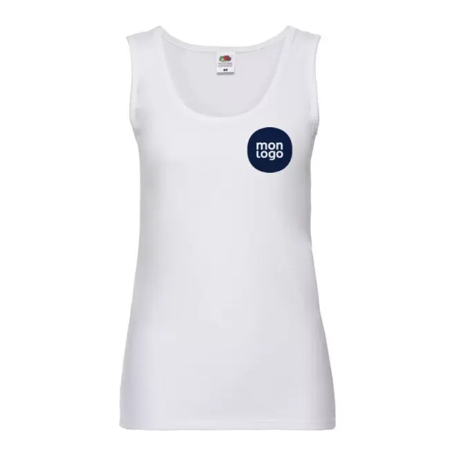 DÉBARDEUR PERSONNALISÉ FEMME BLANC 'CORSICA' 160 GR/M²