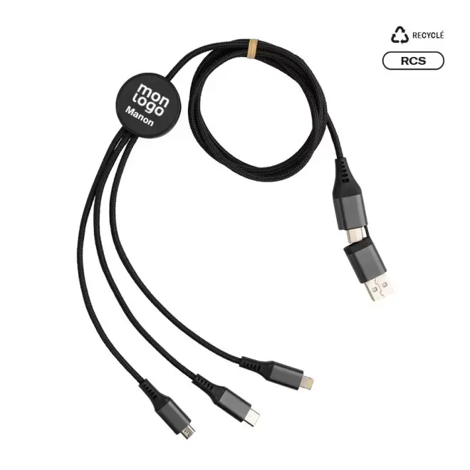 CÂBLE DE CHARGE 6 EN 1 PERSONNALISÉ 'ONTARIO LONG ECO'