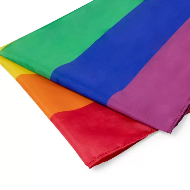 DRAPEAU ARC EN CIEL PUBLICITAIRE 'RIBOUX'