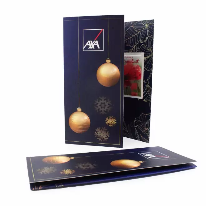 CARTE 3 VOLETS AVEC GRAINES PERSONNALISABLE 'POUVOI'