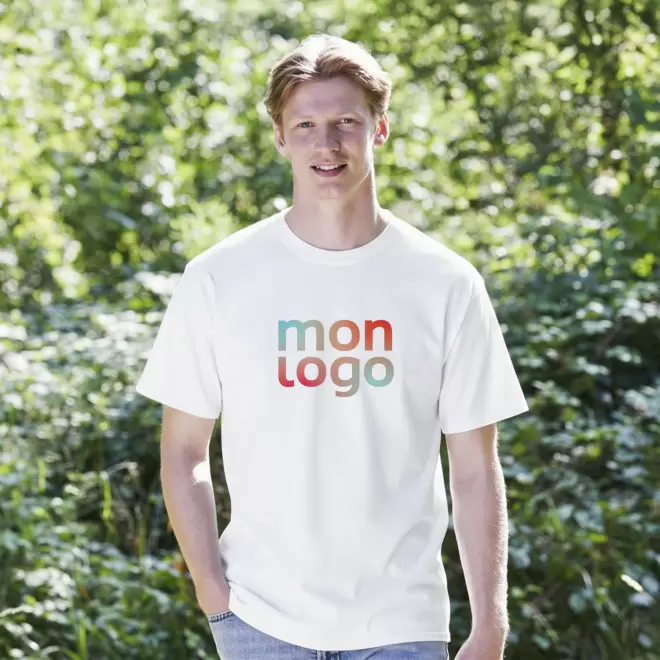 TEE SHIRT PERSONNALISABLE MIXTE BLANC BIO 'HARBRO'