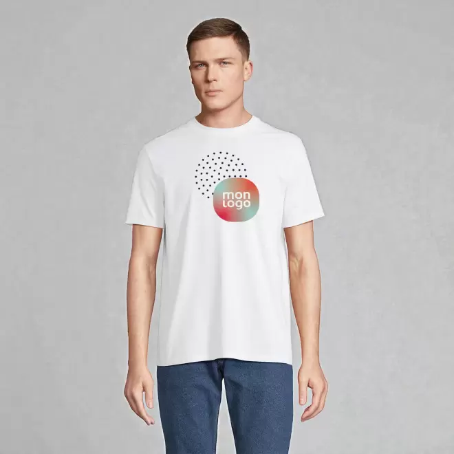 TEE SHIRT MIXTE BLANC EASYCARE PERSONNALISABLE 'LYAM'