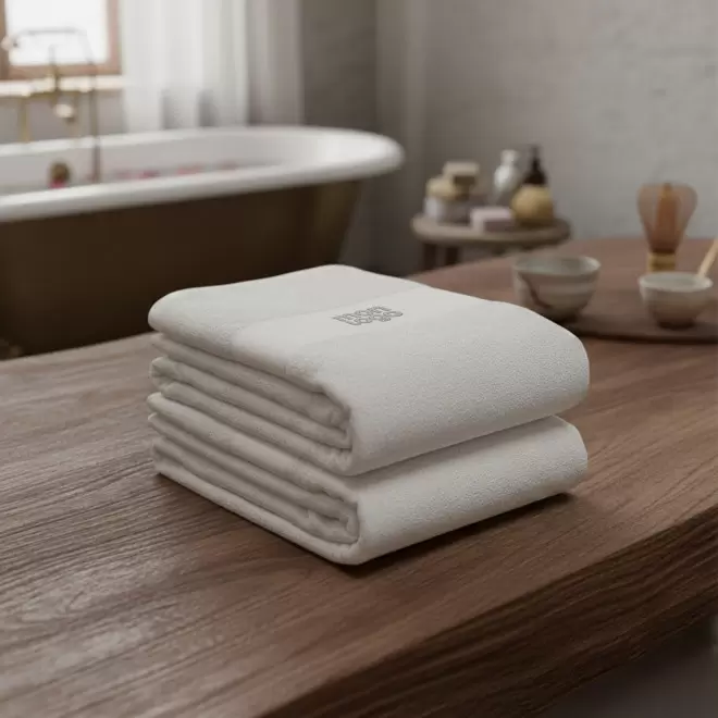 SERVIETTE EPONGE PERSONNALISEE 'LIBERON 50X100 BLANC'