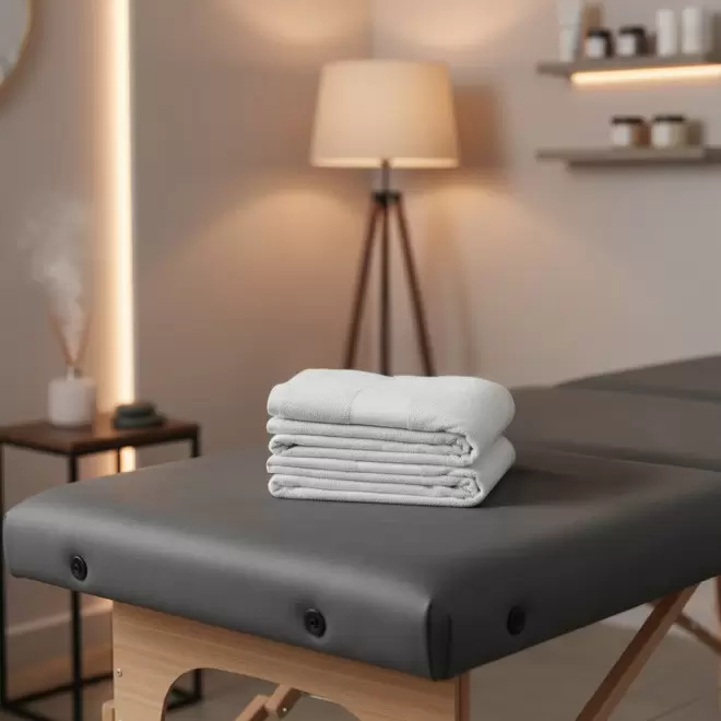 SERVIETTE EPONGE PERSONNALISEE 'LIBERON 50X100 BLANC'