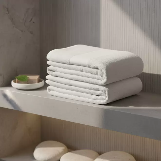 SERVIETTE EPONGE PERSONNALISEE 'LIBERON 90X150 BLANC'