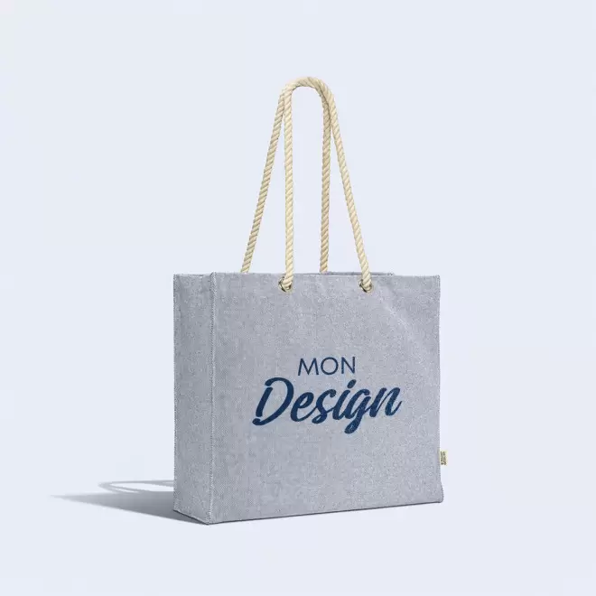 SAC DE PLAGE EN COTON RECYCLE PERSONNALISABLE 'BAYSIDE'