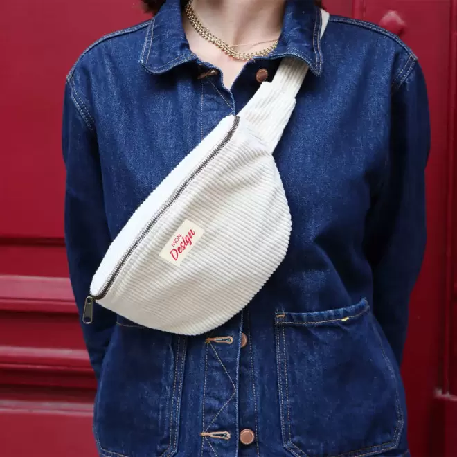 SAC BANANE PERSONNALISABLE EN VELOURS 'VALENTINE'