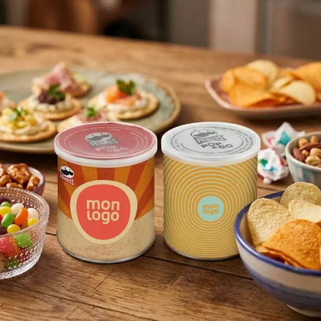 POT PERSONNALISABLE DE MINI CHIPS PRINGLES