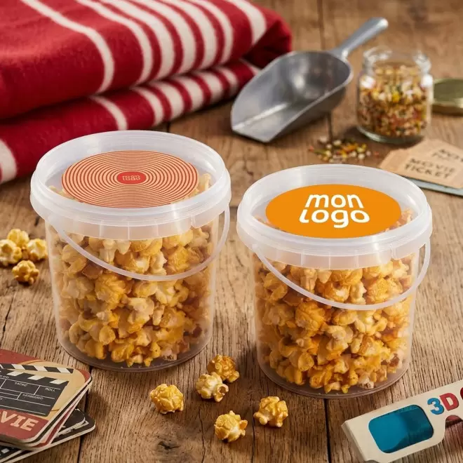 SCEAU PERSONNALISABLE AVEC ANSE DE POP CORN 'POP IT'