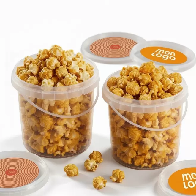 SCEAU PERSONNALISABLE AVEC ANSE DE POP CORN 'POP IT'