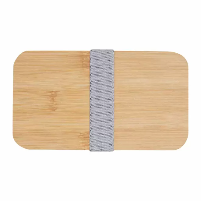 LUNCH BOX PUBLICITAIRE COUVERCLE BAMBOU 'BUCATI DOUBLE BLANC'