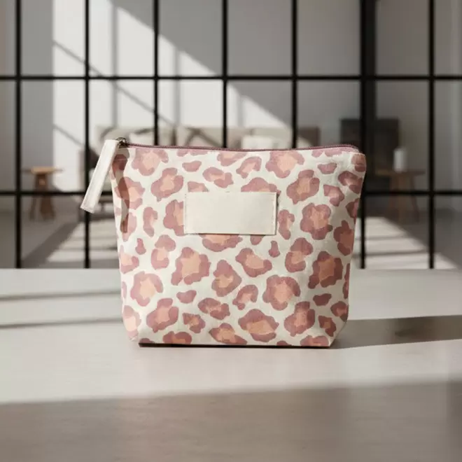 TROUSSE PERSONNALISABLE EN COTON LEOPARD 'SALESSE'