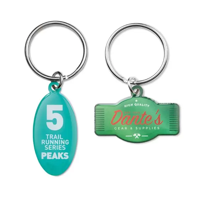 PORTE CLE A LA FORME ACIER PERSONNALISABLE 'VALD' 30x30 MM