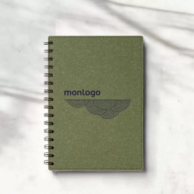 CARNET A5 PERSONNALISE EN CARTON RECYCLE 'PIQUE'