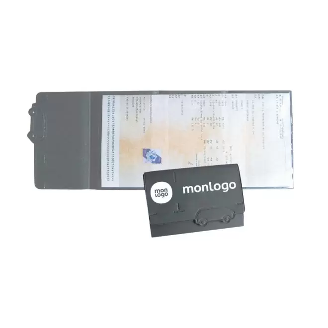 PORTE CARTE GRISE PUBLICITAIRE AVEC DECOUPE 'ROZEN'