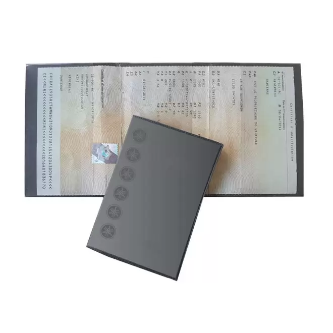 PORTE CARTE GRISE PUBLICITAIRE AVEC INCRUSTATION 'AVAM'