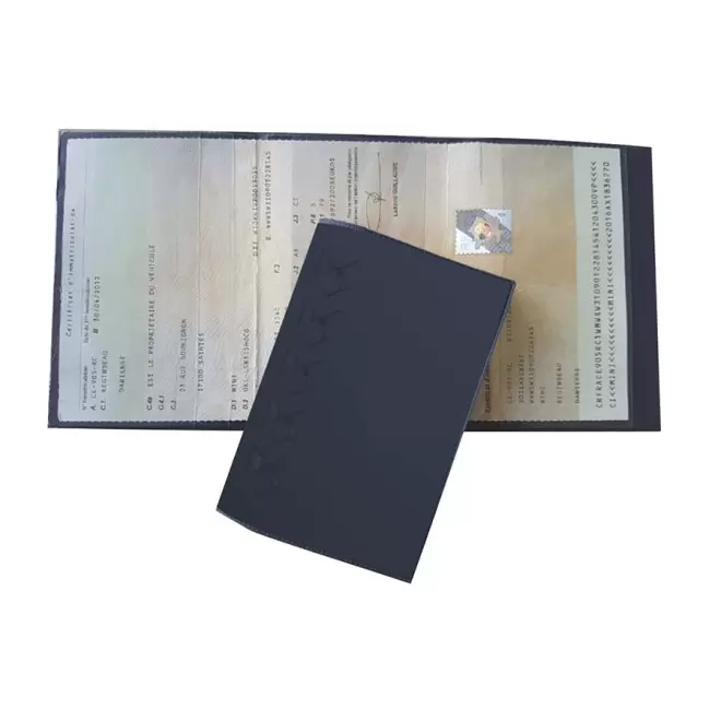 PORTE CARTE GRISE PUBLICITAIRE AVEC INCRUSTATION 'AVAM'