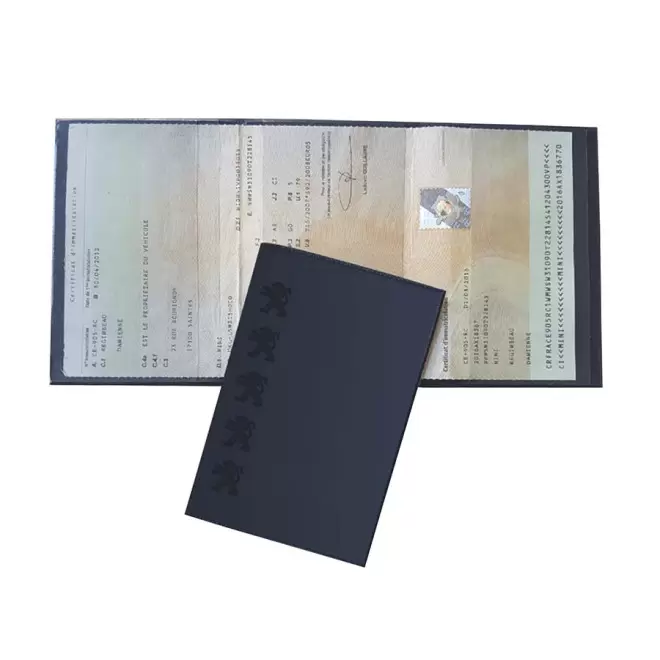 PORTE CARTE GRISE PUBLICITAIRE AVEC INCRUSTATION 'AVAM'