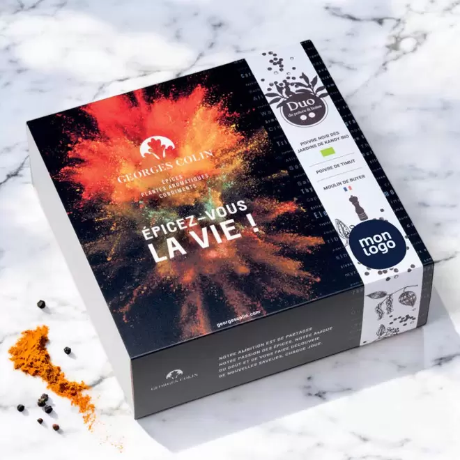 COFFRET EPICES PUBLICITAIRE 'COLLECTION 5 SAUPOUDREURS'