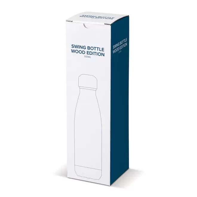 BOUTEILLE ISOTHERME PUBLICITAIRE EN INOX 500ML 'ASTRIO WOOD'