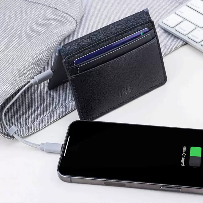 EXPRESS 72H   PORTE CARTES PERSONNALISÉ RECYCLÉ AVEC POWERBANK 3 000 MAH XOOPAR® 'INE'