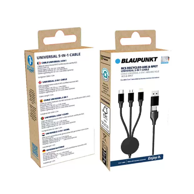 CABLE DE CHARGE RECYCLE PERSONNALISABLE 'FIXTI PLAT'