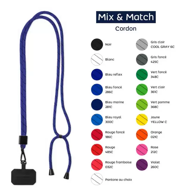 TOUR DE COU TELEPHONE PERSONNALISABLE 'MOBILA'