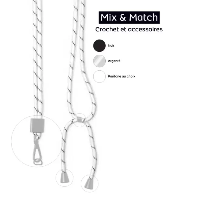 TOUR DE COU TELEPHONE CORDON PERSONNALISABLE 'MOBILA RPET MIX&MATCH'