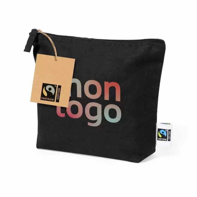 TROUSSE TOILETTE PERSONNALISABLE FAIRTRADE NOIR 'KIRU S'